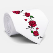 ロマンチックな赤いバラのネックタイ ネクタイ (ロール)