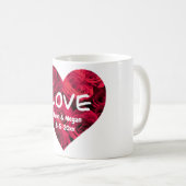 ロマンチックな赤いバラのバレンタインハート コーヒーマグカップ (正面右)