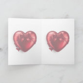 ロマンチックな赤いバラのバレンタインラブメッセージグリーティング カード (内部)