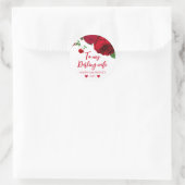 ロマンチックな赤いバラの上に白い妻バレンタインデー ラウンドシール (バッグ)