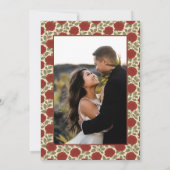 ロマンチックな赤いバラの結婚式の日付を保存 セーブザデート (裏面)