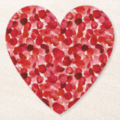 ロマンチックな赤いバラの花びら フラワーブライダルシャワー ペーパーコースター (正面)