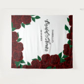 ロマンチックな赤いバラ秋/屋外ブライダルシャワー タペストリー (正面(横))