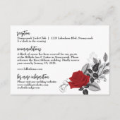 ロマンチックな赤いバラ結婚ズの情報カード エンクロージャーカード (正面)