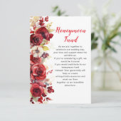 ロマンチックな赤いバラ結婚ズフローラのハネムーン基金 エンクロージャーカード (スタンド正面)