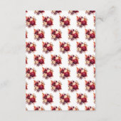 ロマンチックな赤いバラ結婚ズフローラのハネムーン基金 エンクロージャーカード (裏面)