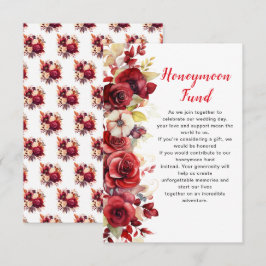 ロマンチックな赤いバラ結婚ズフローラのハネムーン基金 エンクロージャーカード