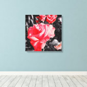 ロマンチックな赤いバラ キャンバスプリント (インサイチュ (ウッドフロア))