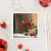 ロマンチックな赤いバラ スタンダードカクテルナプキン (インサイチュ)