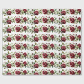 ロマンチックな赤いバラ ラッピングペーパー (フラット)