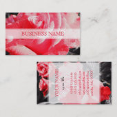 ロマンチックな赤いバラ 名刺 (正面/裏面)