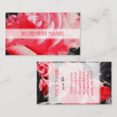 ロマンチックな赤いバラ 名刺 (正面/裏面)