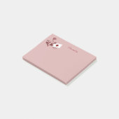 ロマンチックな赤いバラ&封筒用シールパーソナライズ ポストイット (アングル)