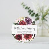 ロマンチックな赤いバラ 40周年記念結婚式 招待状 (スタンド正面)