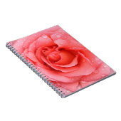 ロマンチックな赤いピンクのバラの水滴 ノートブック (右側)