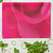 ロマンチックな赤いピンクのバラ キッチンタオル (折り畳み)