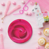 ロマンチックな赤いピンクのバラ ペーパープレート (パーティー)