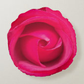 ロマンチックな赤いピンクのバラ ラウンドクッション (裏面)