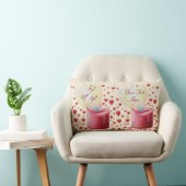 ロマンチックな赤いロウソクとハート型の燃え炎 ランバークッション (椅子)