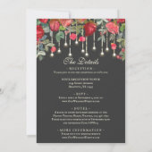 ロマンチックな赤いローズガーデンすべて一つのフローラ結婚 招待状 (裏面)