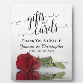 ロマンチックな赤いローズギフト&カー結婚ドのサイン フォトプラーク (正面)