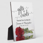 ロマンチックな赤いローズギフト&カー結婚ドのサイン フォトプラーク (側面)