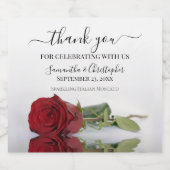 ロマンチックな赤いローズサンキュー結婚ズ スパークリングワインラベル (シングルラベル)