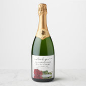 ロマンチックな赤いローズサンキュー結婚ズ スパークリングワインラベル (正面)