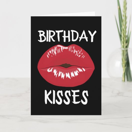 ロマンチックな赤い唇のキッスカード彼用 カード (正面)