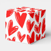 ロマンチックな赤い愛のハートパターンバレンタインデー フェイバーボックス (裏面サイド)