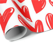 ロマンチックな赤い愛のハートパターンバレンタインデー ラッピングペーパー (ロールコーナー)