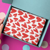 ロマンチックな赤い愛のハートパターンバレンタインデー 薄葉紙