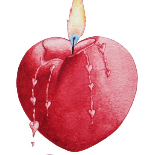 ロマンチックな赤い愛のハート結婚キャンドル 招待状