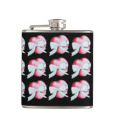 ロマンチックな赤い愛ハート白い弓 フラスク (正面)