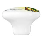 ロマンチックな赤い水の色のバラとランタン素朴 セラミックノブ (側面)