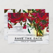 ロマンチックな赤い水の色のバラ&ランタンの日救付 案内ポストカード (正面/裏面)