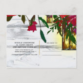 ロマンチックな赤い水の色のバラ&ランタンの日救付 案内ポストカード (裏面)