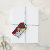 ロマンチックな赤い水の色のバラ&ランタン結婚ズ ギフトタグ (より糸つき)