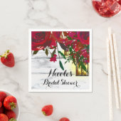 ロマンチックな赤い水の色のバラ&ランタン結婚ズ スタンダードカクテルナプキン (インサイチュ)