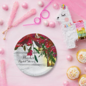 ロマンチックな赤い水の色のバラ&ランタン結婚ズ ペーパープレート (パーティー)