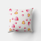 ロマンチックな赤い水の色ハートバレンタインスローPil クッション (裏面)