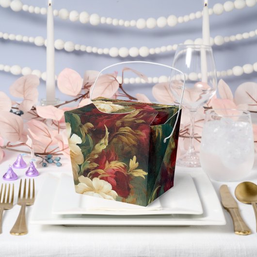 ロマンチックな赤い白い花のブライダルシャワー結婚ズ フェイバーボックス (ウェディング)