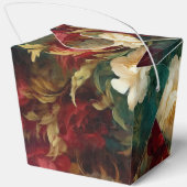 ロマンチックな赤い白い花のブライダルシャワー結婚ズ フェイバーボックス (裏面)