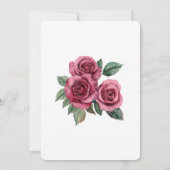 ロマンチックな赤い薔薇の花の誕生日 招待状 (裏面)