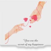 "ロマンチックな赤い運命の文字列ハンズ&ハート- Eter シール (正面)