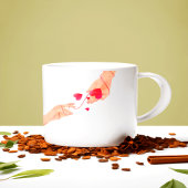 "ロマンチックな赤い運命の文字列ハンズ&ハート- Eter ジャンボコーヒーマグカップ