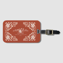 ロマンチックな赤さびミセス・フローラ結婚ズ ラゲッジタグ