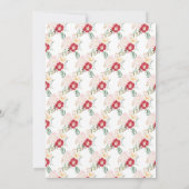 ロマンチックな赤とクリームフラワーズブライダルシャワー 招待状 (裏面)