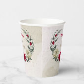 ロマンチックな赤と淡い黄色の花 紙コップ (右)