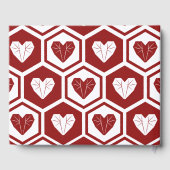 ロマンチックな赤と白のガラスハート柄 ゲストブック (裏面)